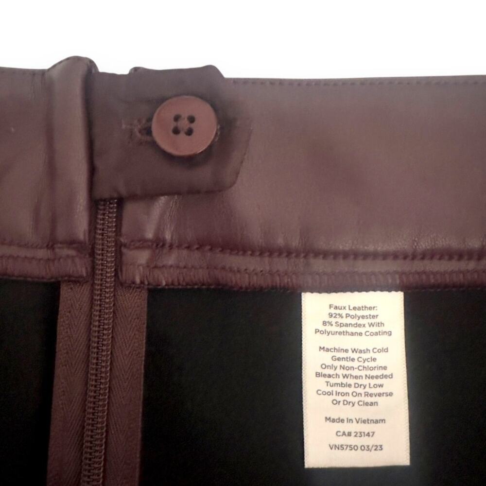 Talbots Women's Faux Leather Leggings Size 16 Rich Burgundy P233016329 Pants - Picture 8 of 10
